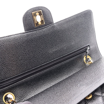 マトラッセ Wフラップ Wチェーンショルダーバッグ キャビアスキン ブラック ゴールド金具 シャネル バッグ CHANEL