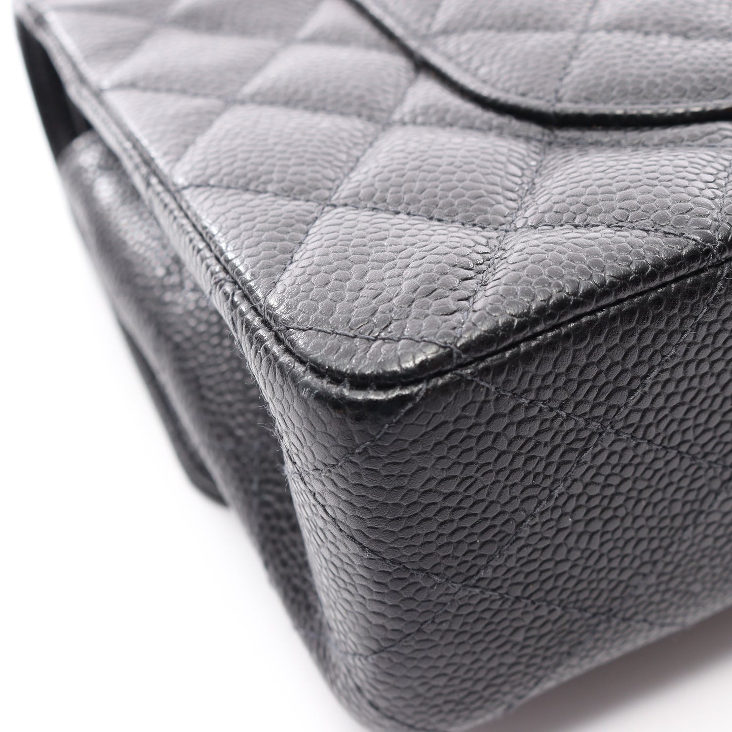 マトラッセ Wフラップ Wチェーンショルダーバッグ キャビアスキン ブラック ゴールド金具 シャネル バッグ CHANEL