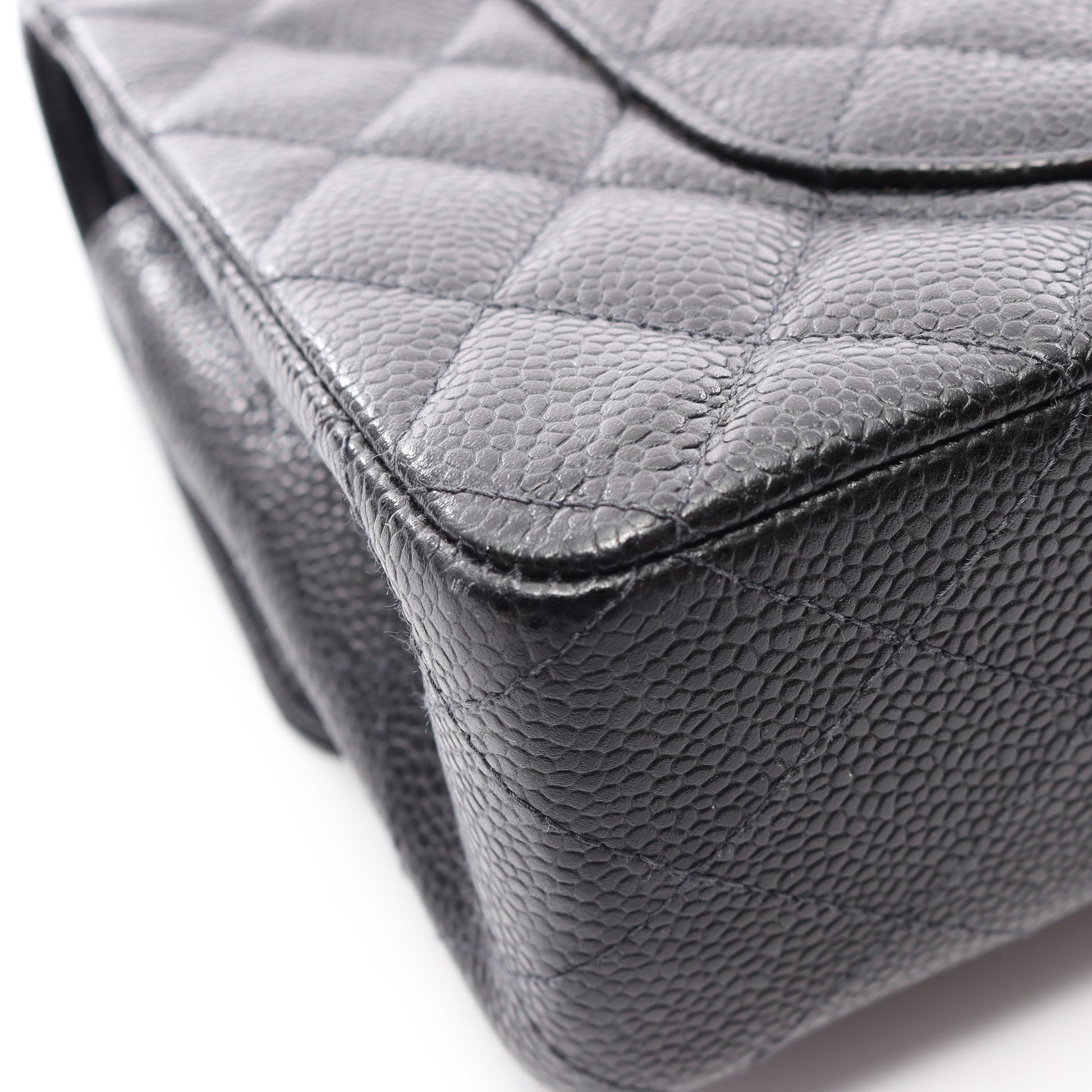 マトラッセ Wフラップ Wチェーンショルダーバッグ キャビアスキン ブラック ゴールド金具 シャネル バッグ CHANEL