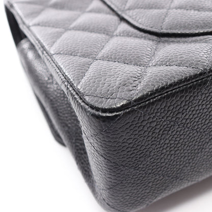 マトラッセ Wフラップ Wチェーンショルダーバッグ キャビアスキン ブラック ゴールド金具 シャネル バッグ CHANEL