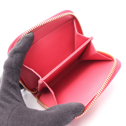 SAFFIANO METAL ラウンドファスナー コインケース サフィアーノレザー ピンク プラダ 財布・小物 PRADA
