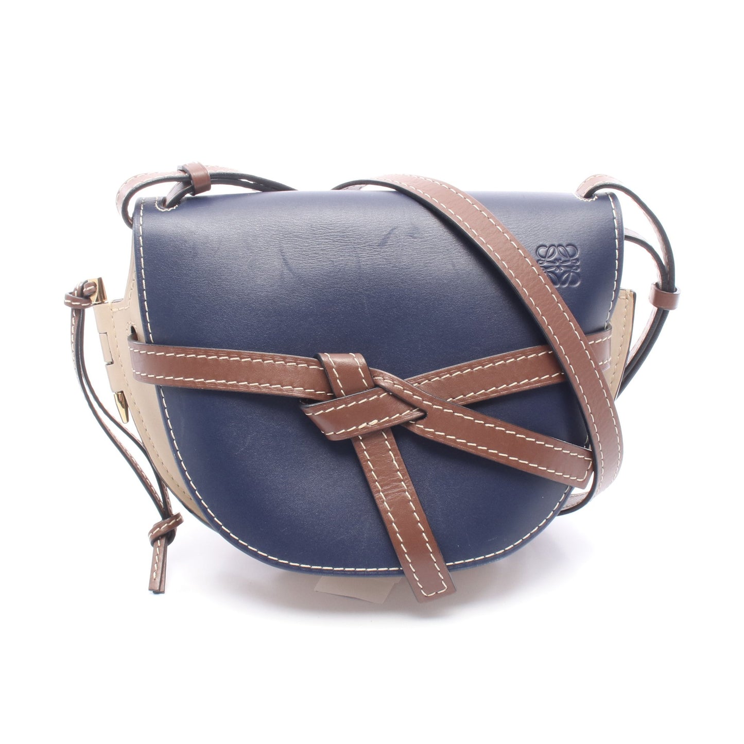 ゲート スモール ショルダーバッグ レザー ネイビー ライトベージュ ダークブラウン ロエベ バッグ LOEWE