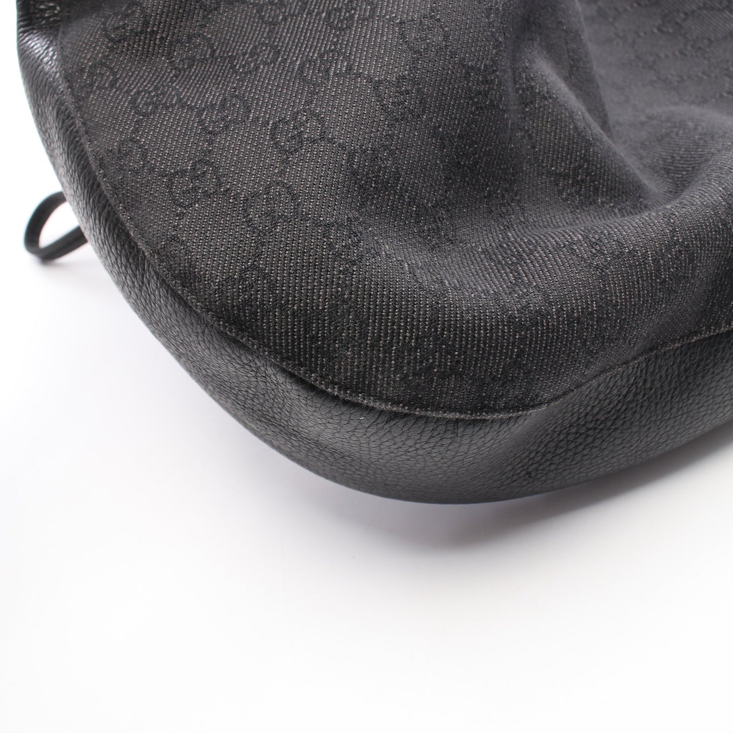 GG柄 ショルダーバッグ デニム レザー ブラック グッチ バッグ GUCCI