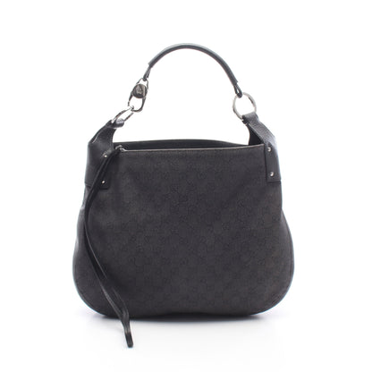 GG柄 ショルダーバッグ デニム レザー ブラック グッチ バッグ GUCCI