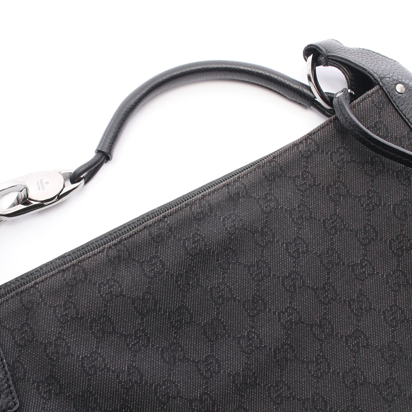 GG柄 ショルダーバッグ デニム レザー ブラック グッチ バッグ GUCCI