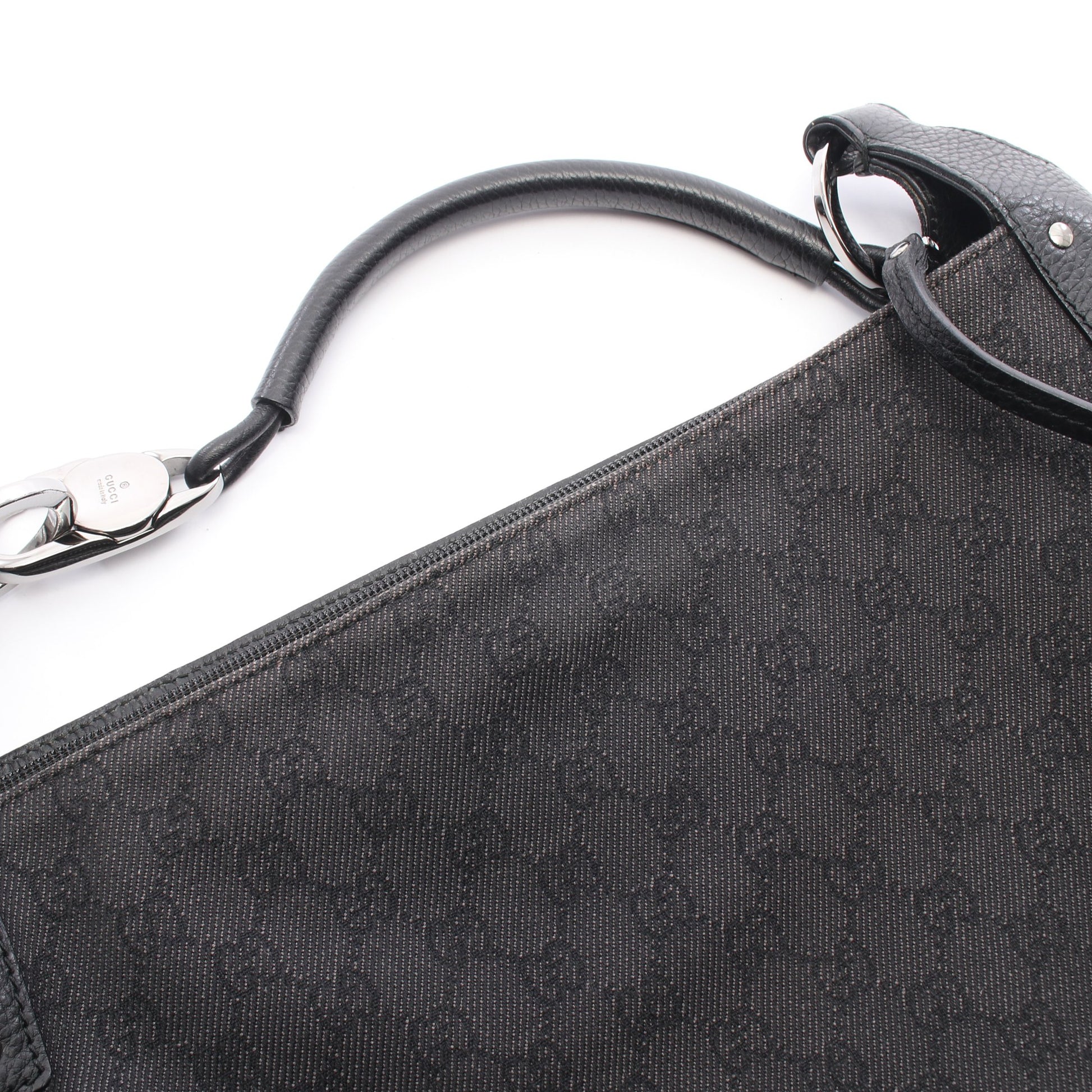GG柄 ショルダーバッグ デニム レザー ブラック グッチ バッグ GUCCI