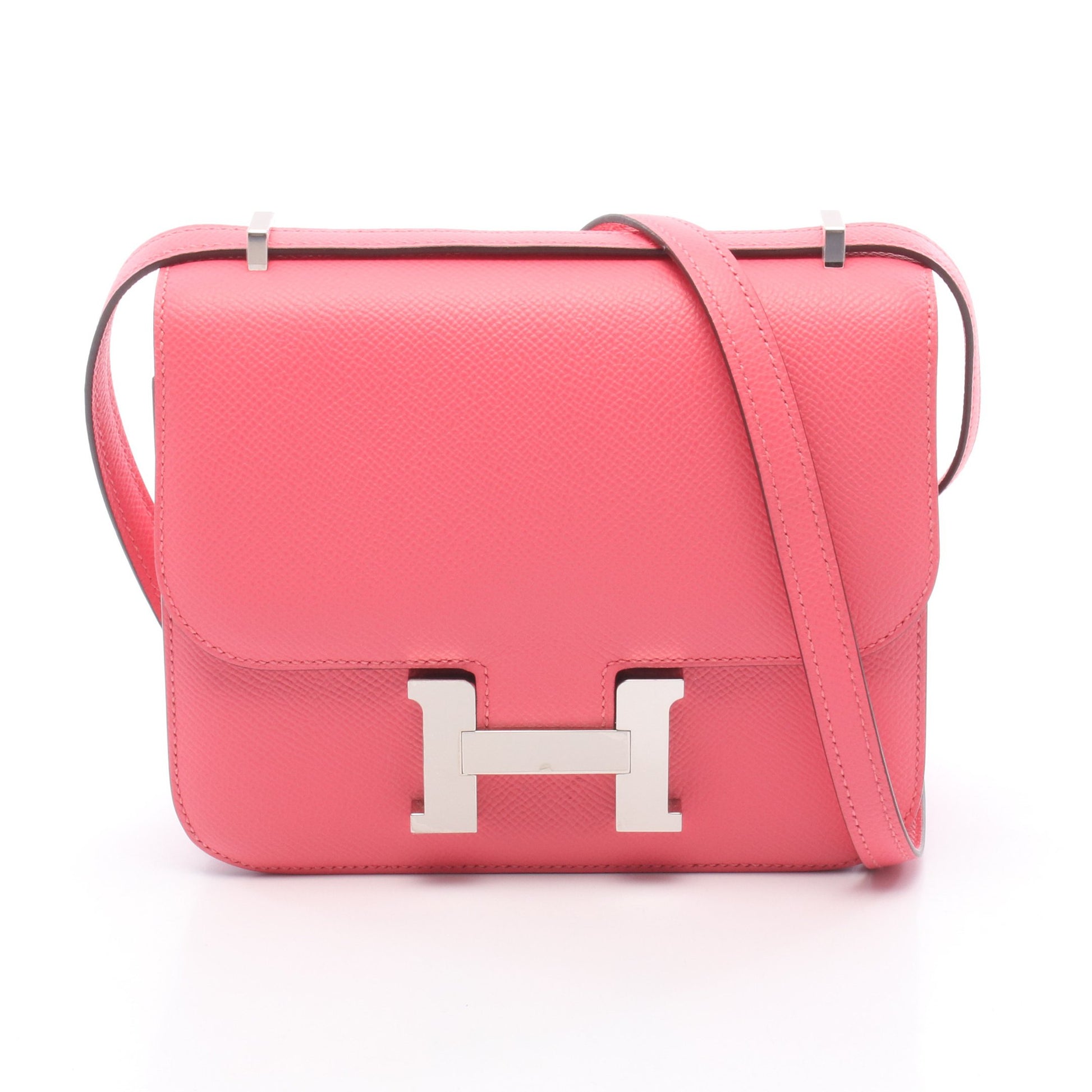 コンスタンス3 ミニ ローズアザレ ショルダーバッグ ヴォーエプソン ピンク シルバー金具 D刻印 エルメス バッグ HERMES