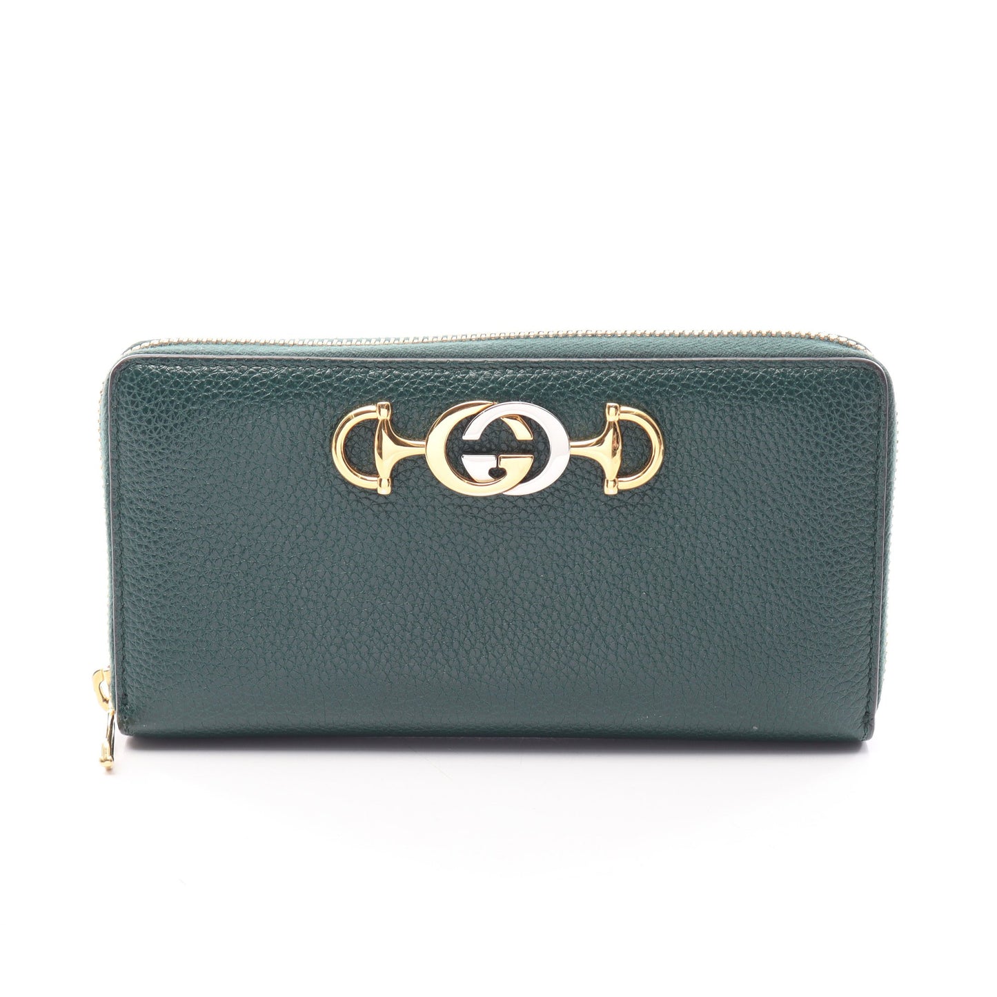 ズゥミ ラウンドファスナー長財布 レザー グリーン グッチ 財布・小物 GUCCI
