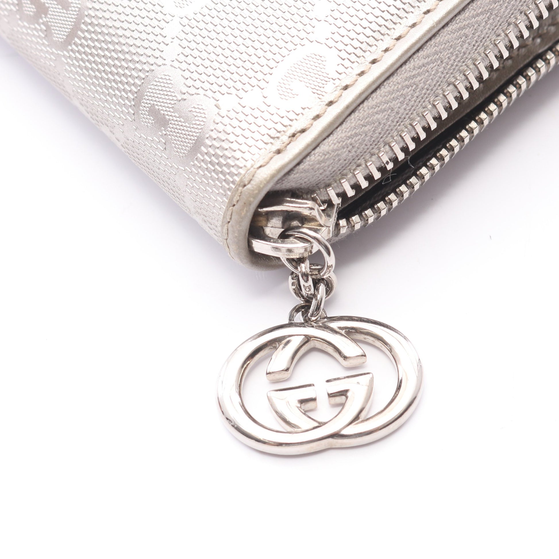 GGインプリメ ラウンドファスナー長財布 レザー シルバー グッチ 財布・小物 GUCCI
