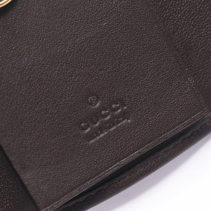 インターロッキング GGキャンバス 6連 キーケース キャンバス レザー ベージュ ダークブラウン グッチ 財布・小物 GUCCI