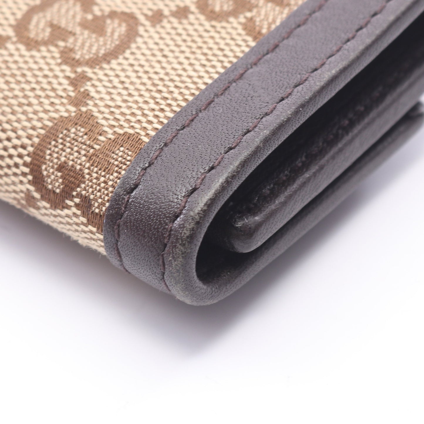 インターロッキング GGキャンバス 6連 キーケース キャンバス レザー ベージュ ダークブラウン グッチ 財布・小物 GUCCI