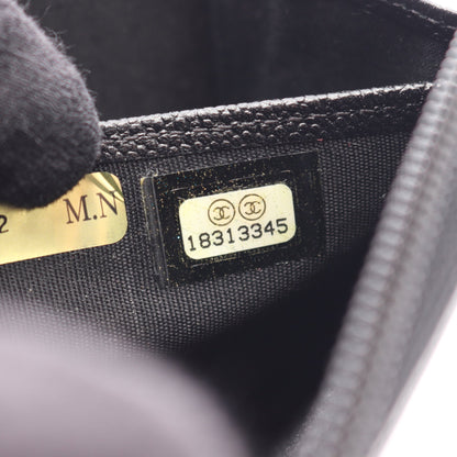 ココマーク ラウンドファスナー長財布 キャビアスキン ブラック シルバー金具 シャネル 財布・小物 CHANEL