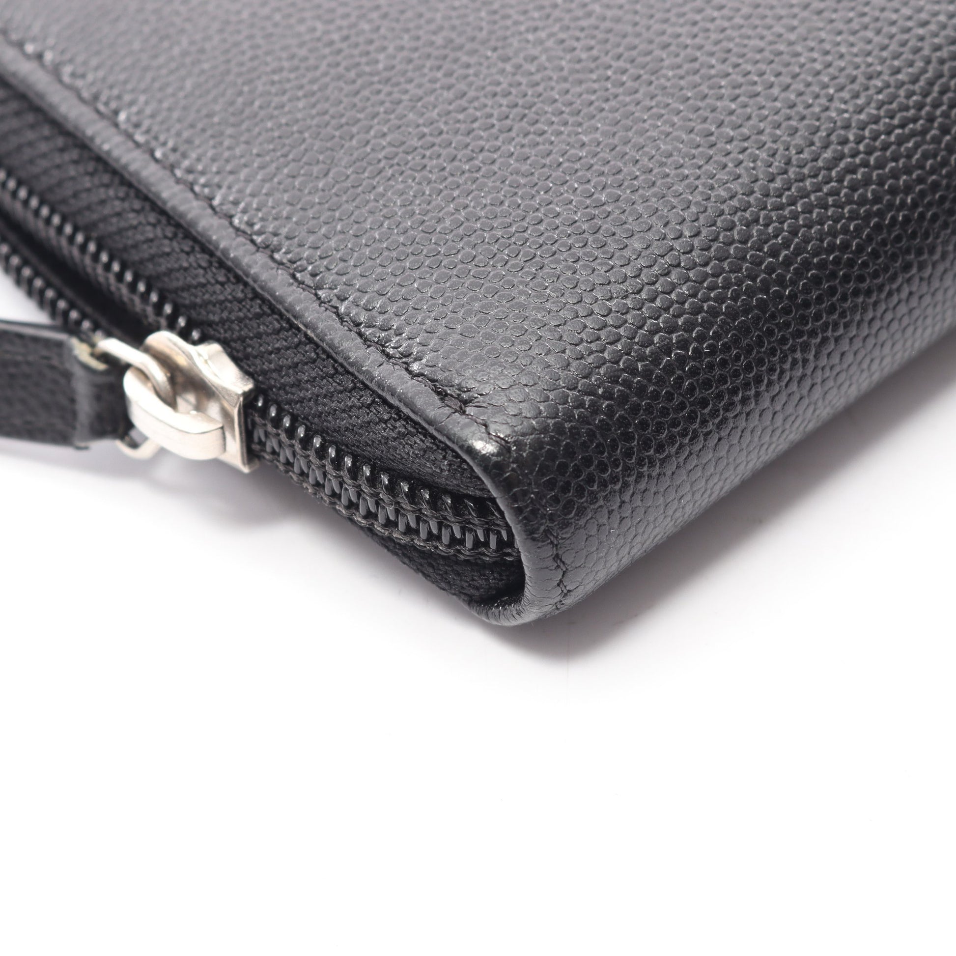 ココマーク ラウンドファスナー長財布 キャビアスキン ブラック シルバー金具 シャネル 財布・小物 CHANEL