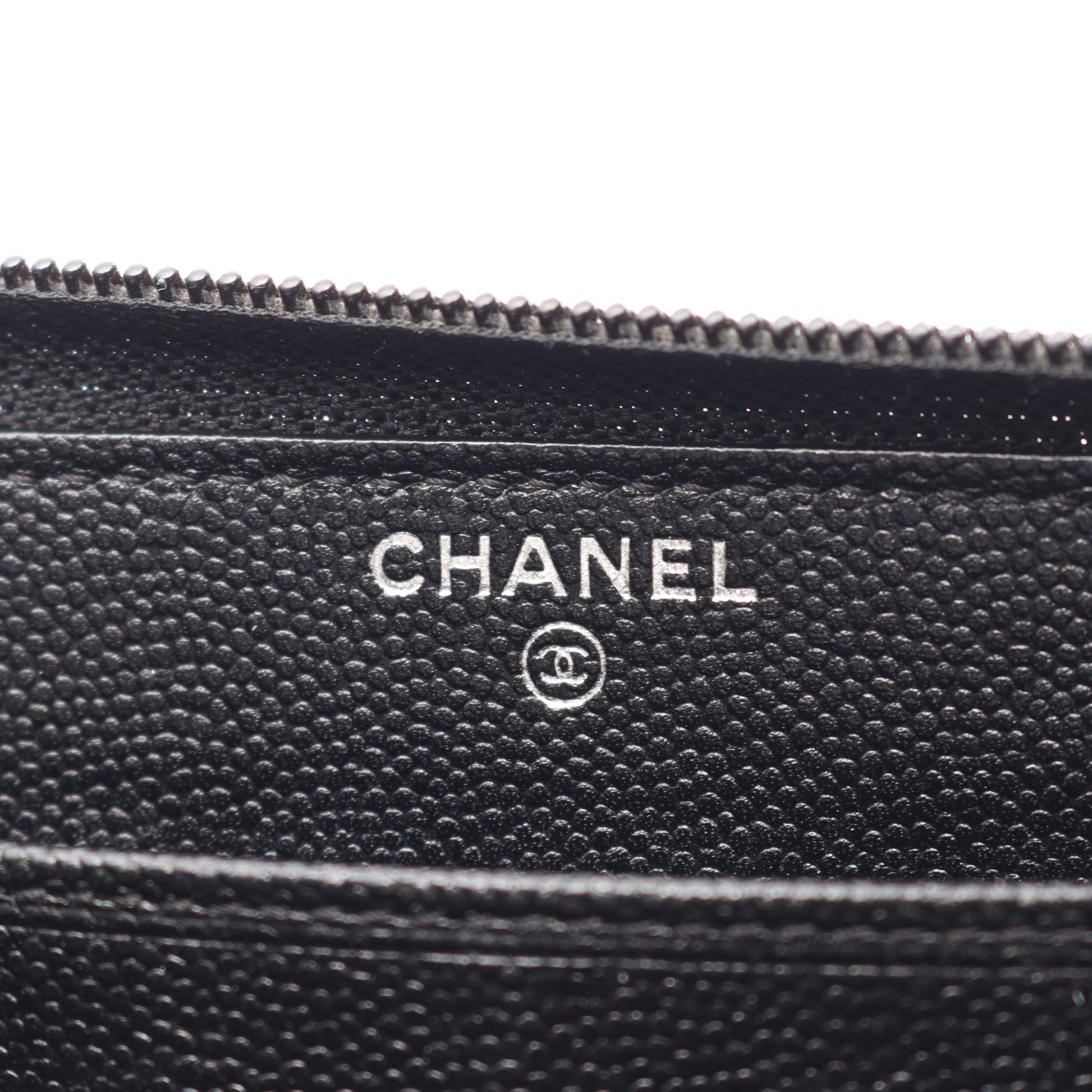 ココマーク ラウンドファスナー長財布 キャビアスキン ブラック シルバー金具 シャネル 財布・小物 CHANEL