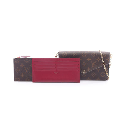 ポシェット フェリシー モノグラム フューシャ チェーンウォレット PVC レザー ブラウン ルイヴィトン バッグ LOUIS VUITTON