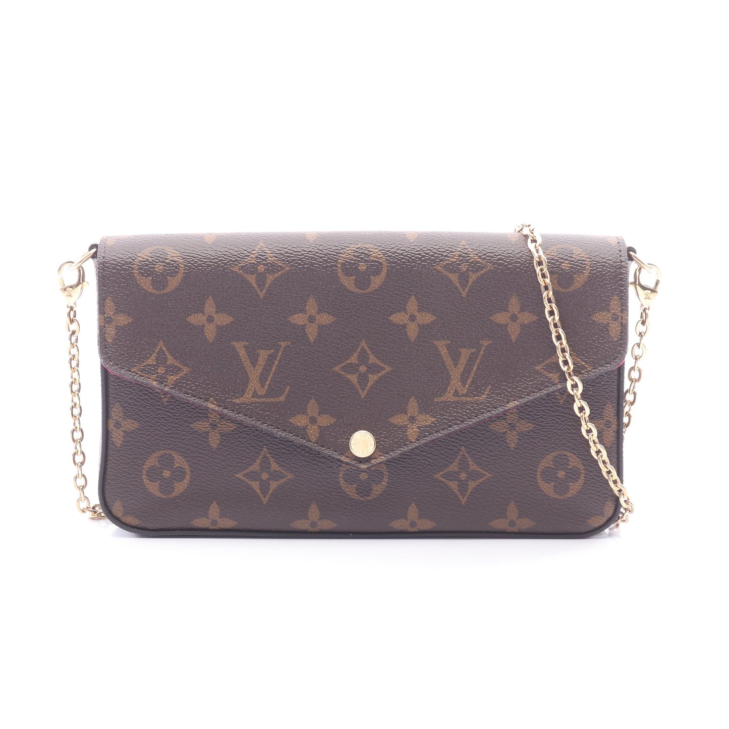 ポシェット フェリシー モノグラム フューシャ チェーンウォレット PVC レザー ブラウン ルイヴィトン バッグ LOUIS VUITTON