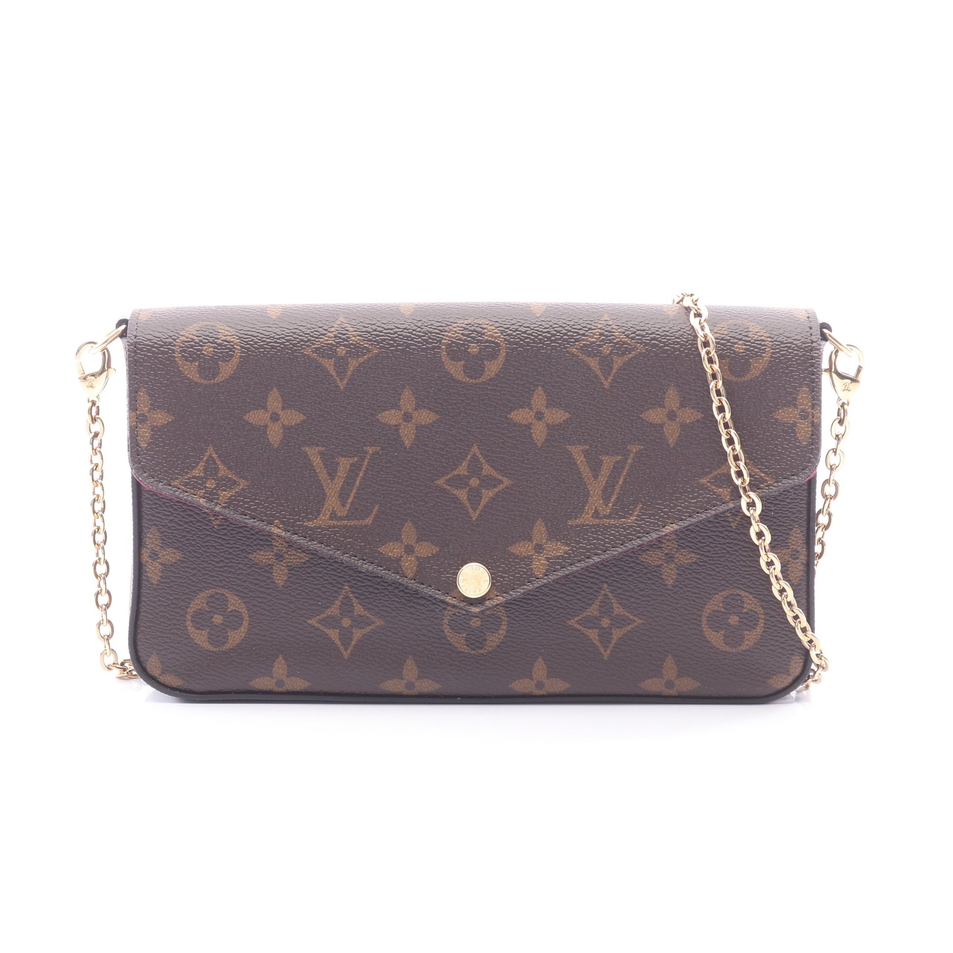 ポシェット フェリシー モノグラム フューシャ チェーンウォレット PVC レザー ブラウン ルイヴィトン バッグ LOUIS VUITTON