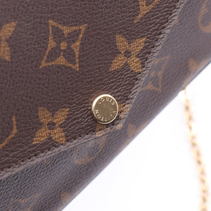 ポシェット フェリシー モノグラム フューシャ チェーンウォレット PVC レザー ブラウン ルイヴィトン バッグ LOUIS VUITTON