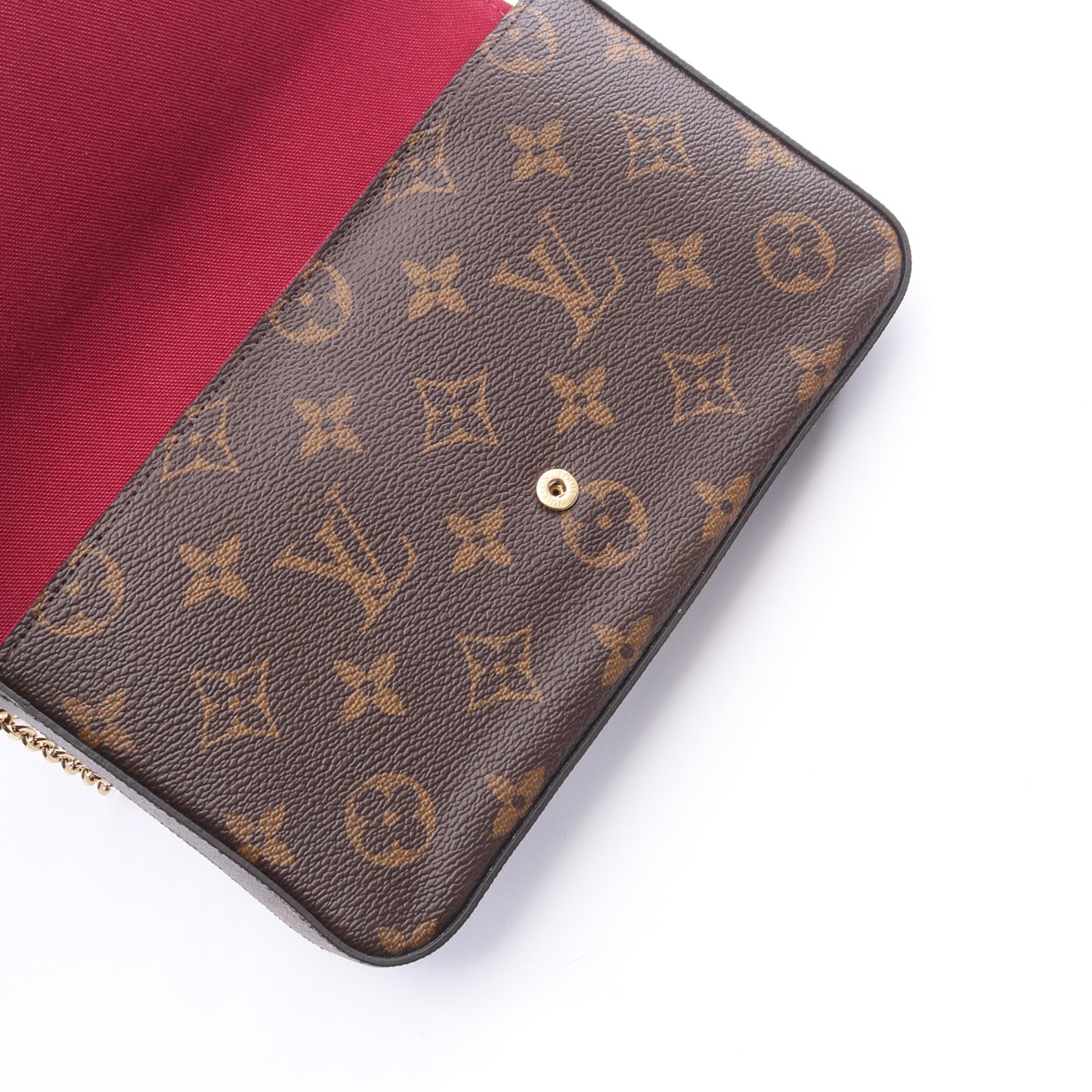 ポシェット フェリシー モノグラム フューシャ チェーンウォレット PVC レザー ブラウン ルイヴィトン バッグ LOUIS VUITTON