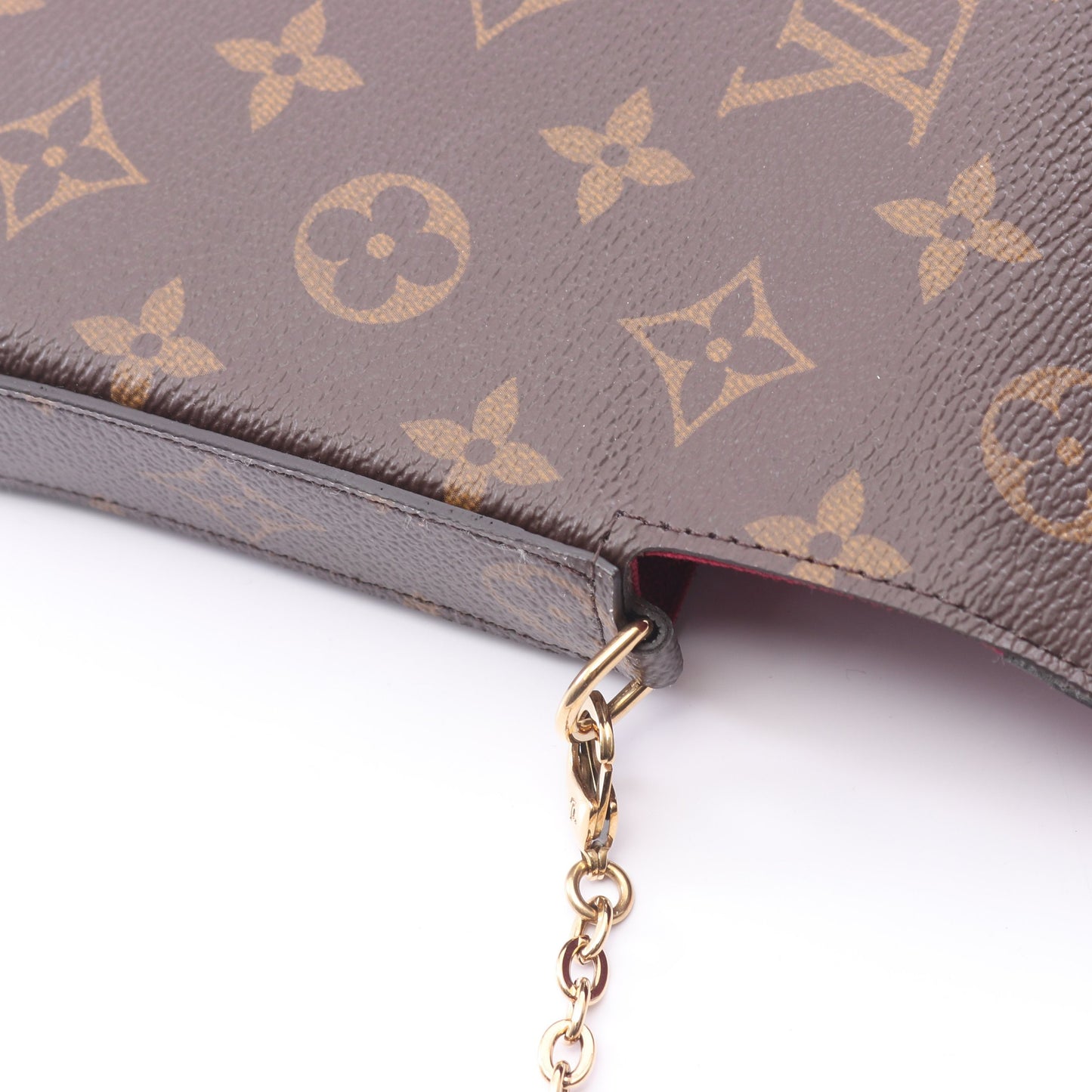 ポシェット フェリシー モノグラム フューシャ チェーンウォレット PVC レザー ブラウン ルイヴィトン バッグ LOUIS VUITTON