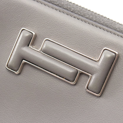 ダブルT ラウンドファスナー長財布 レザー グレー トッズ 財布・小物 TOD'S