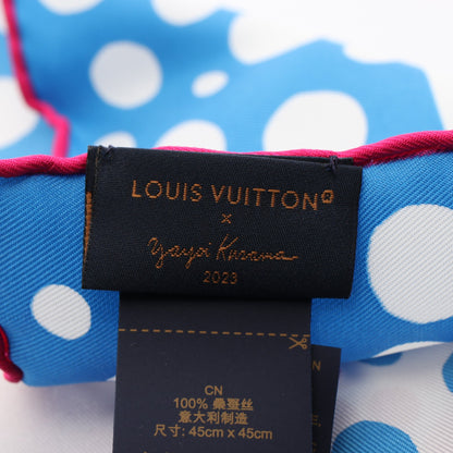 LV × YK カレ45 インフィニティドット スカーフ シルク ブルー マルチカラー ルイヴィトン