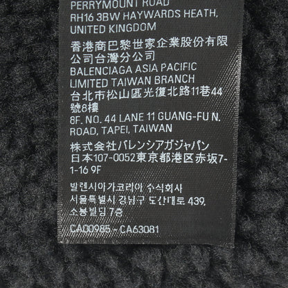 SKIWEAR フリース ジップアップ パーカー コットン ブラック バレンシアガ