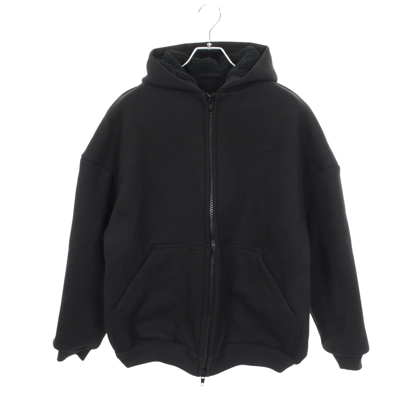 SKIWEAR フリース ジップアップ パーカー コットン ブラック バレンシアガ