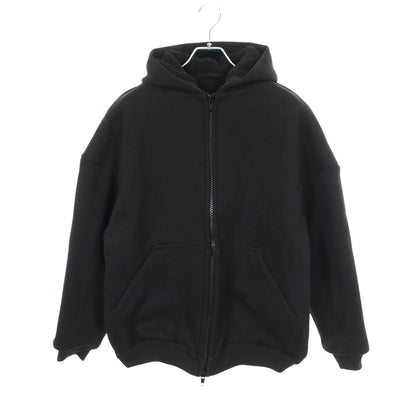 SKIWEAR フリース ジップアップ パーカー コットン ブラック バレンシアガ