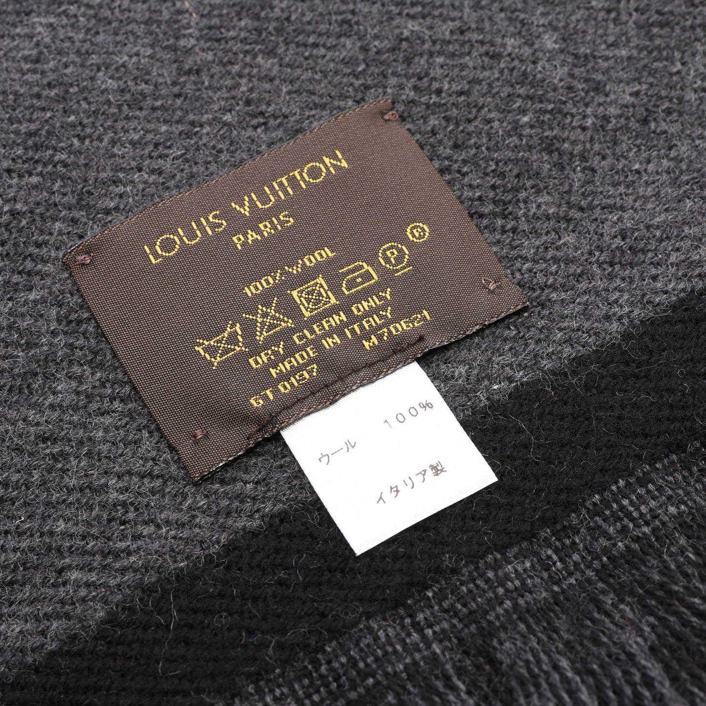 エシャルプ カレッジ LVリーグ マフラー ウール ブラック ルイヴィトン 財布・小物 LOUIS VUITTON
