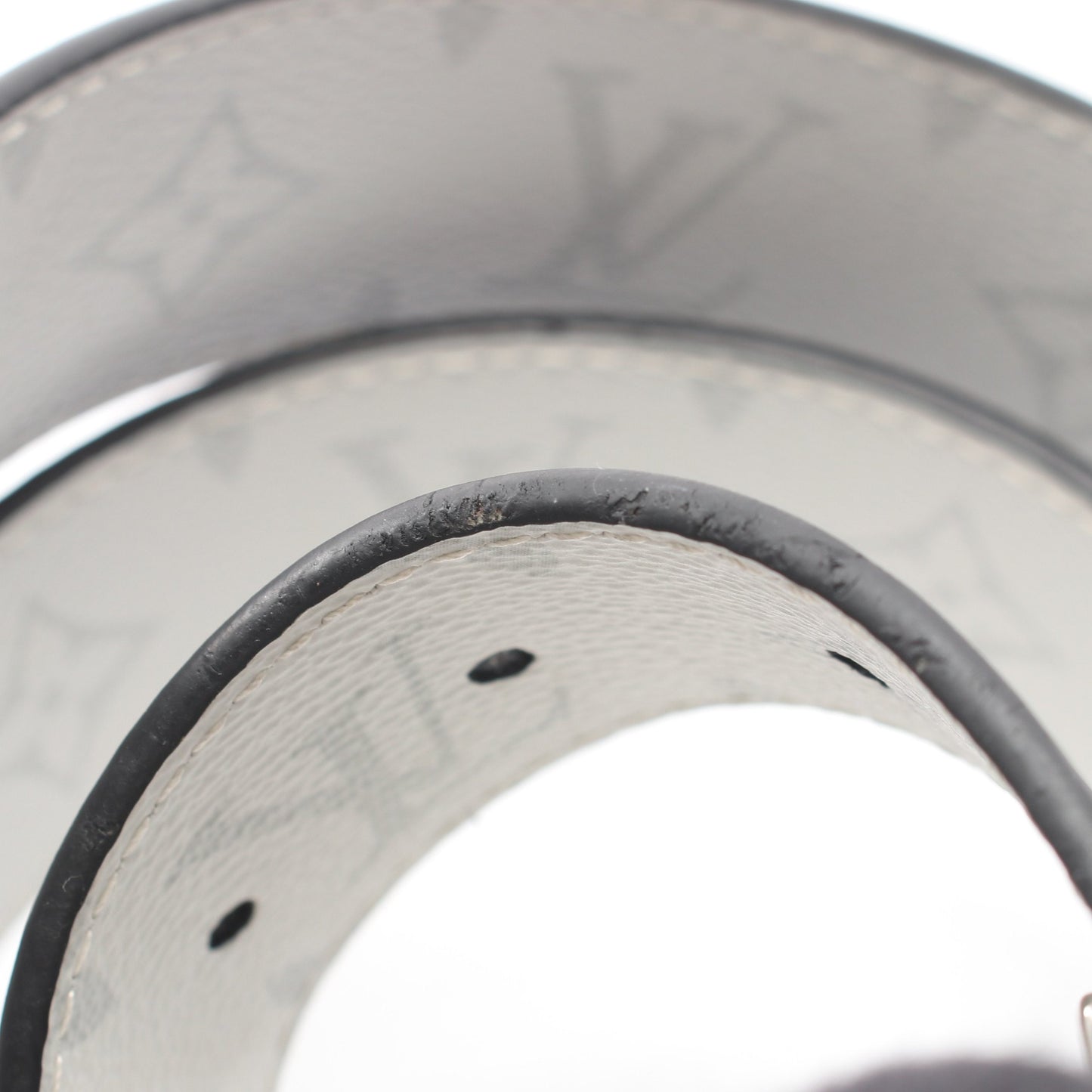 サンチュール リヴェルソ 40MM モノグラム シルバー金具 リバーシブル ベルト PVC レザー ホワイト ネイビー ルイヴィトン 財布・小物 LOUIS VUITTON