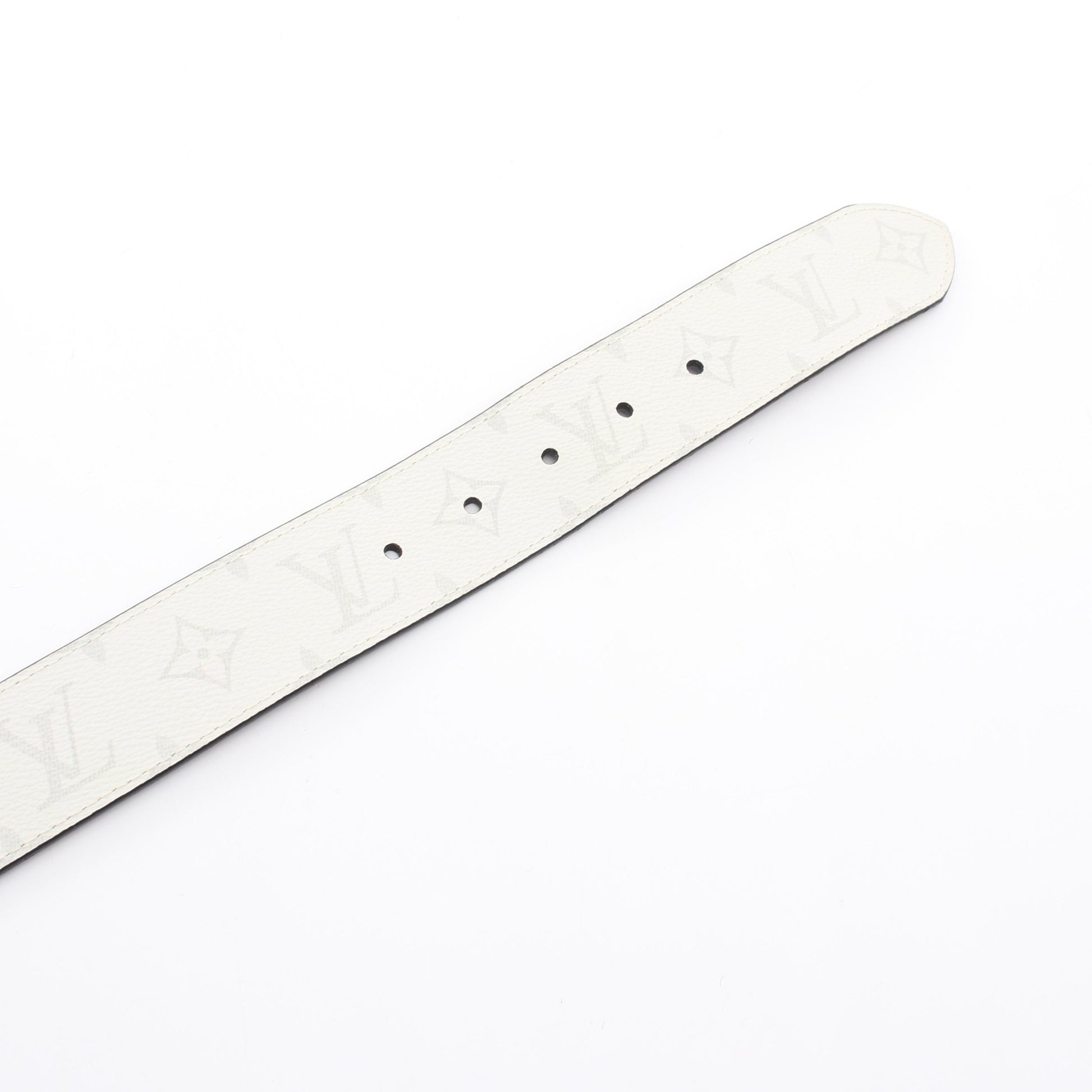 サンチュール リヴェルソ 40MM モノグラム シルバー金具 リバーシブル ベルト PVC レザー ホワイト ネイビー ルイヴィトン 財布・小物 LOUIS VUITTON