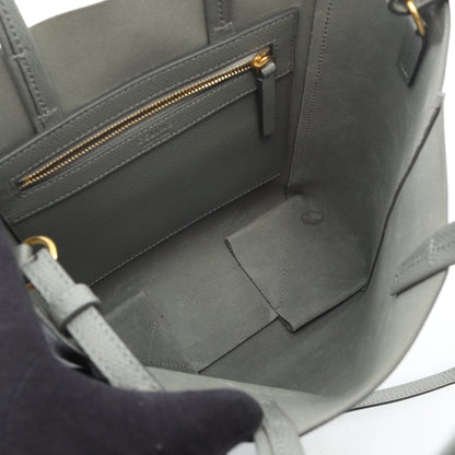 バーティカル スモール カバ 2WAY ハンドバッグ トートバッグ レザー グレー セリーヌ バッグ CELINE