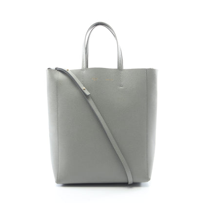 バーティカル スモール カバ 2WAY ハンドバッグ トートバッグ レザー グレー セリーヌ バッグ CELINE