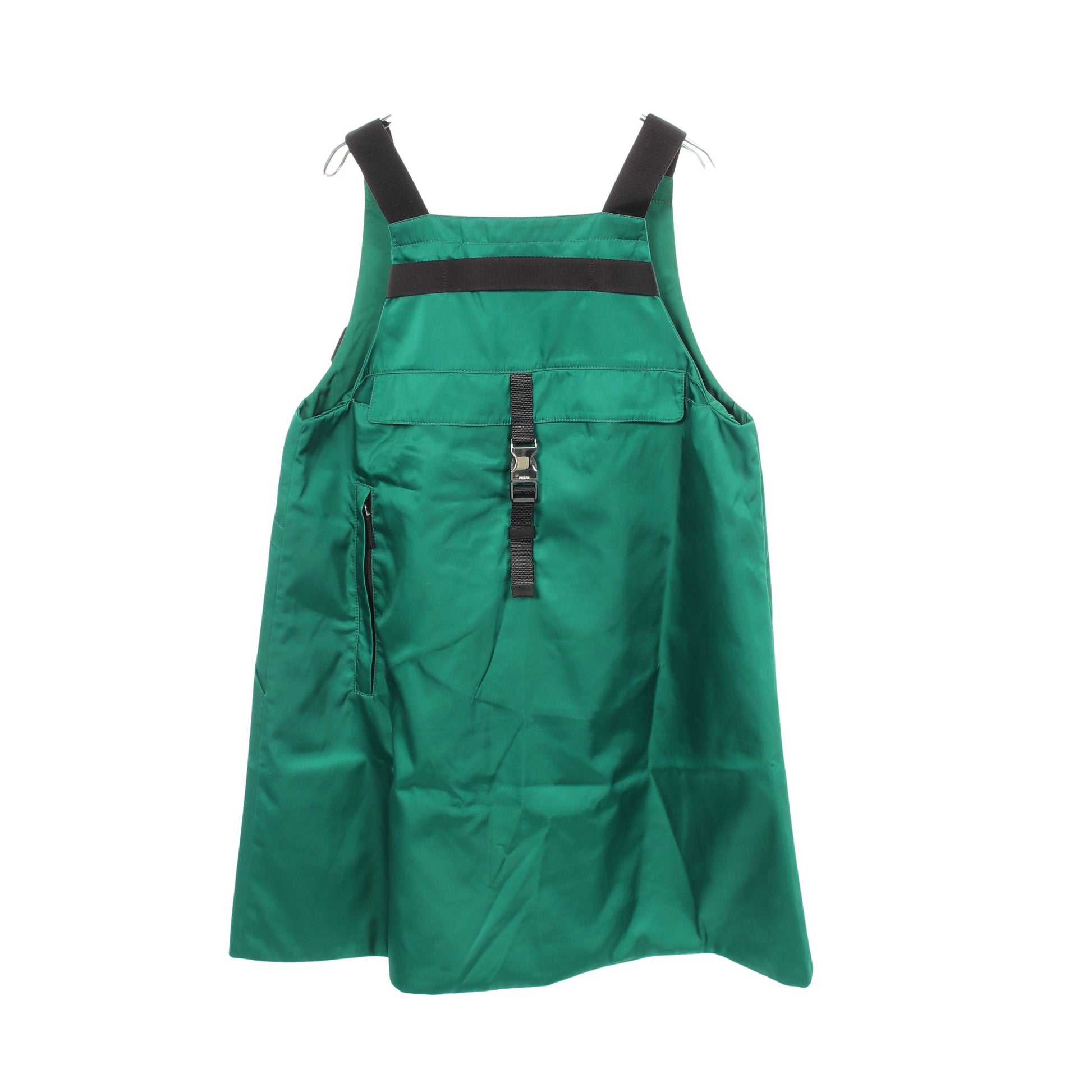 Re-Nylon 三角プレート ノースリーブ ワンピース ナイロン グリーン プラダ ワンピース PRADA