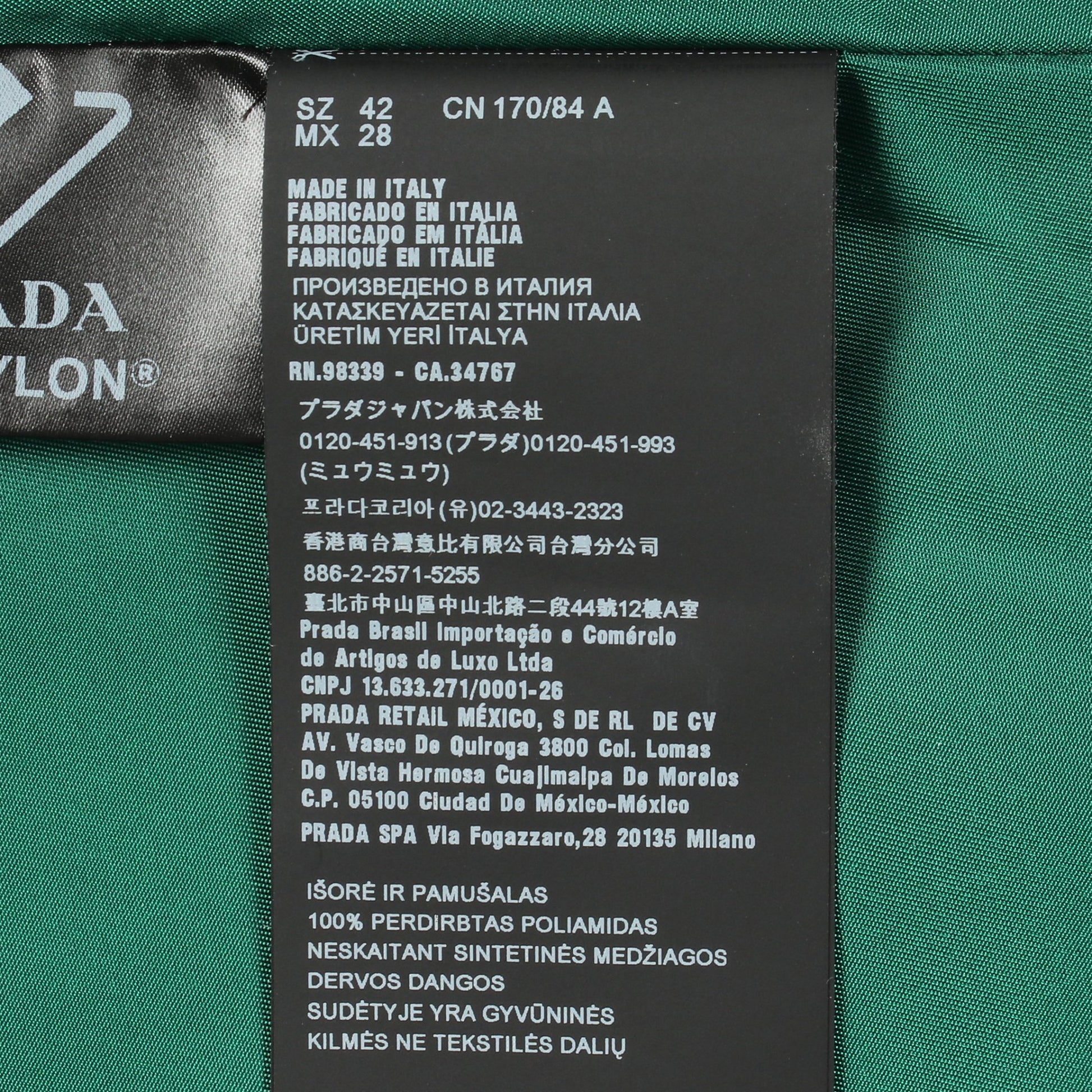 Re-Nylon 三角プレート ノースリーブ ワンピース ナイロン グリーン プラダ ワンピース PRADA