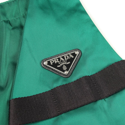 Re-Nylon 三角プレート ノースリーブ ワンピース ナイロン グリーン プラダ ワンピース PRADA