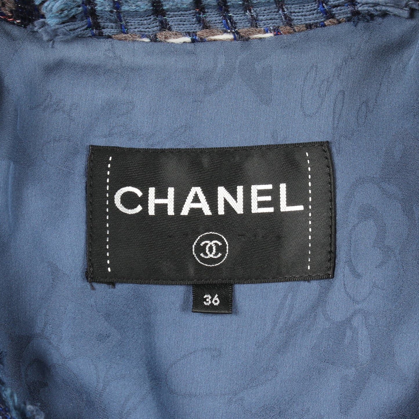 ツイード プルオーバー トップス コットン ブルー シャネル トップス CHANEL