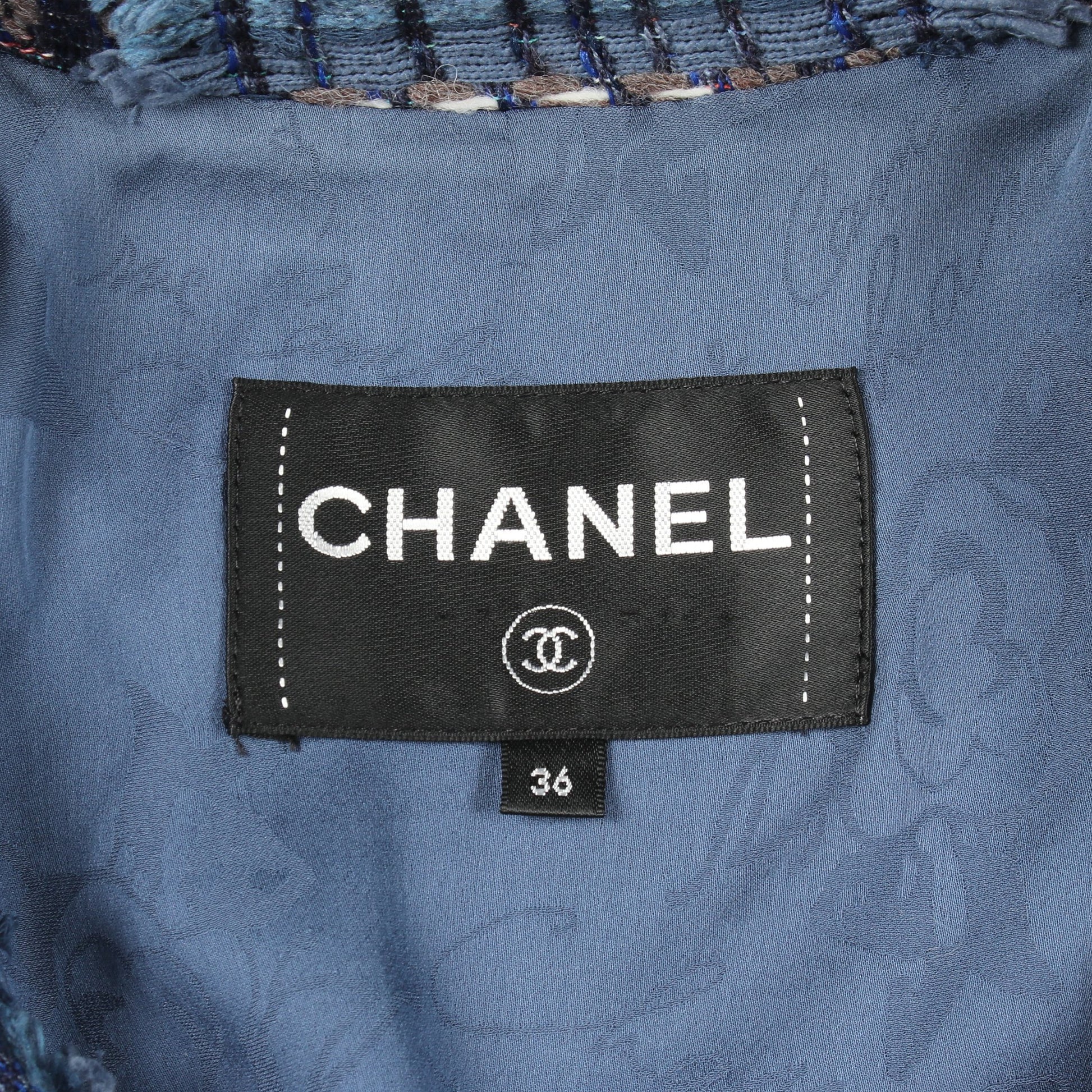 ツイード プルオーバー トップス コットン ブルー シャネル トップス CHANEL