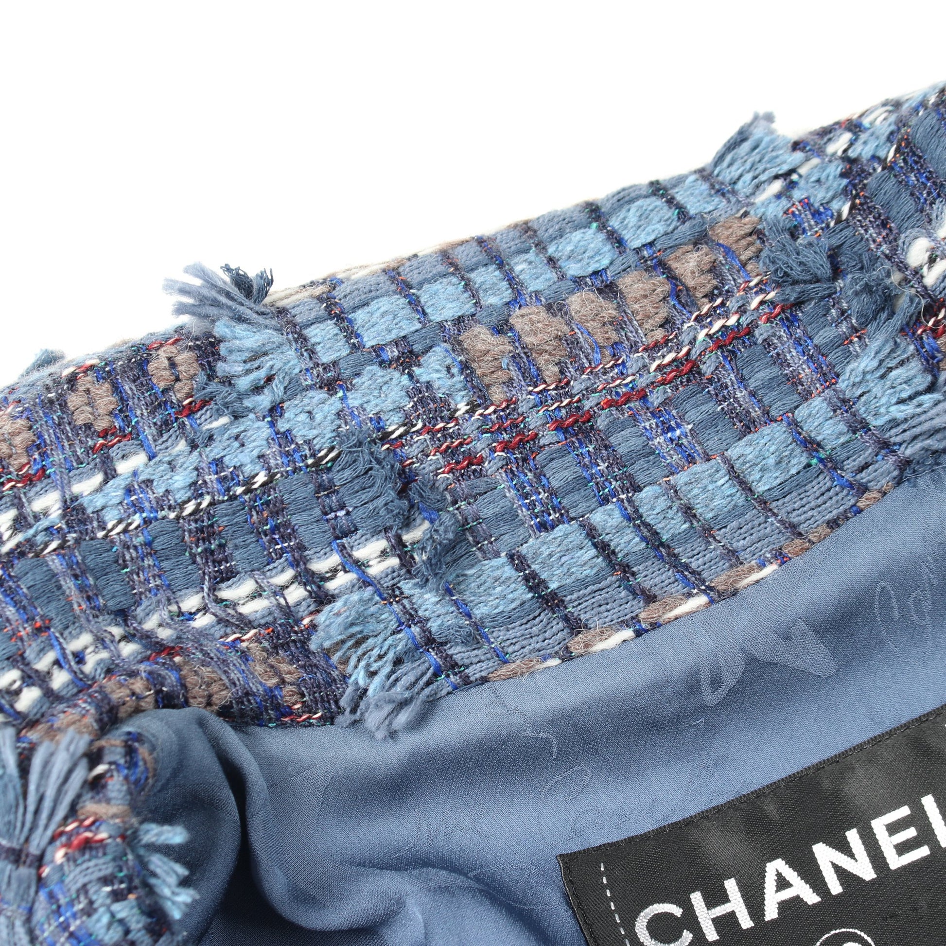 ツイード プルオーバー トップス コットン ブルー シャネル トップス CHANEL