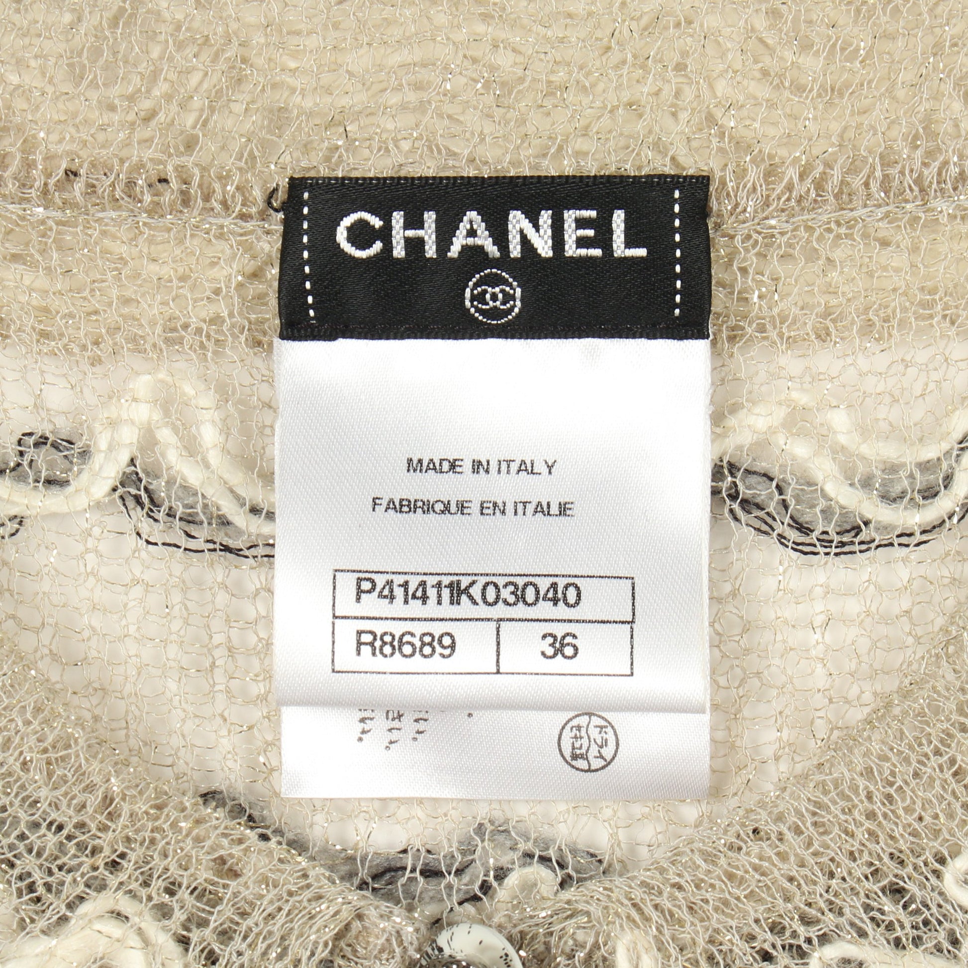 ココマークボタン 半袖 ニットワンピース リネン コットン シャンパンゴールド グレー シャネル ワンピース CHANEL