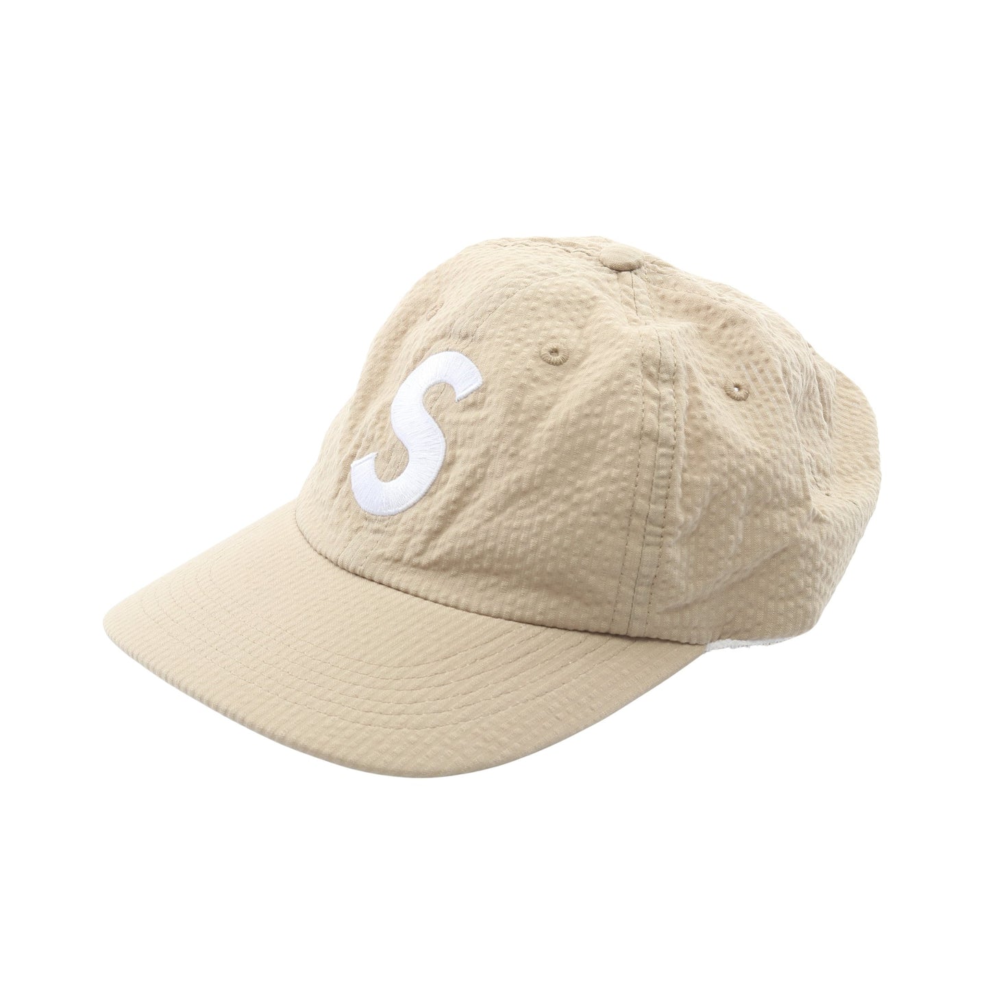 Seersucker S Logo 6-Panel キャップ コットン ベージュ シュプリーム