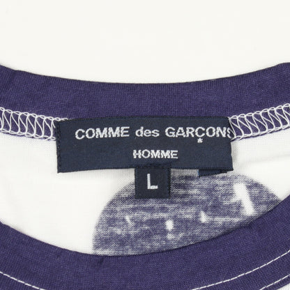 バックプリント 半袖Tシャツ コットン ホワイト ネイビー コムデギャルソンオム トップス COMME des GARCONS HOMME