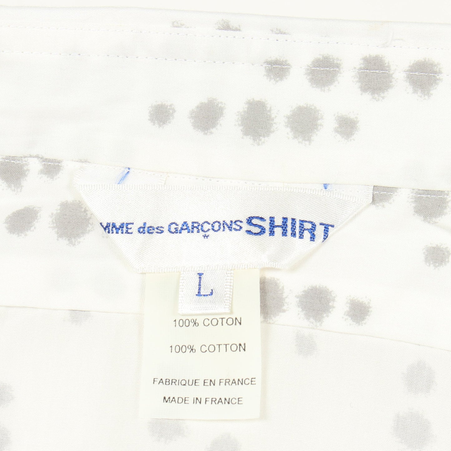 ドット 半袖 シャツ コットン ホワイト グレー コムデギャルソンシャツ トップス COMME des GARCONS SHIRT