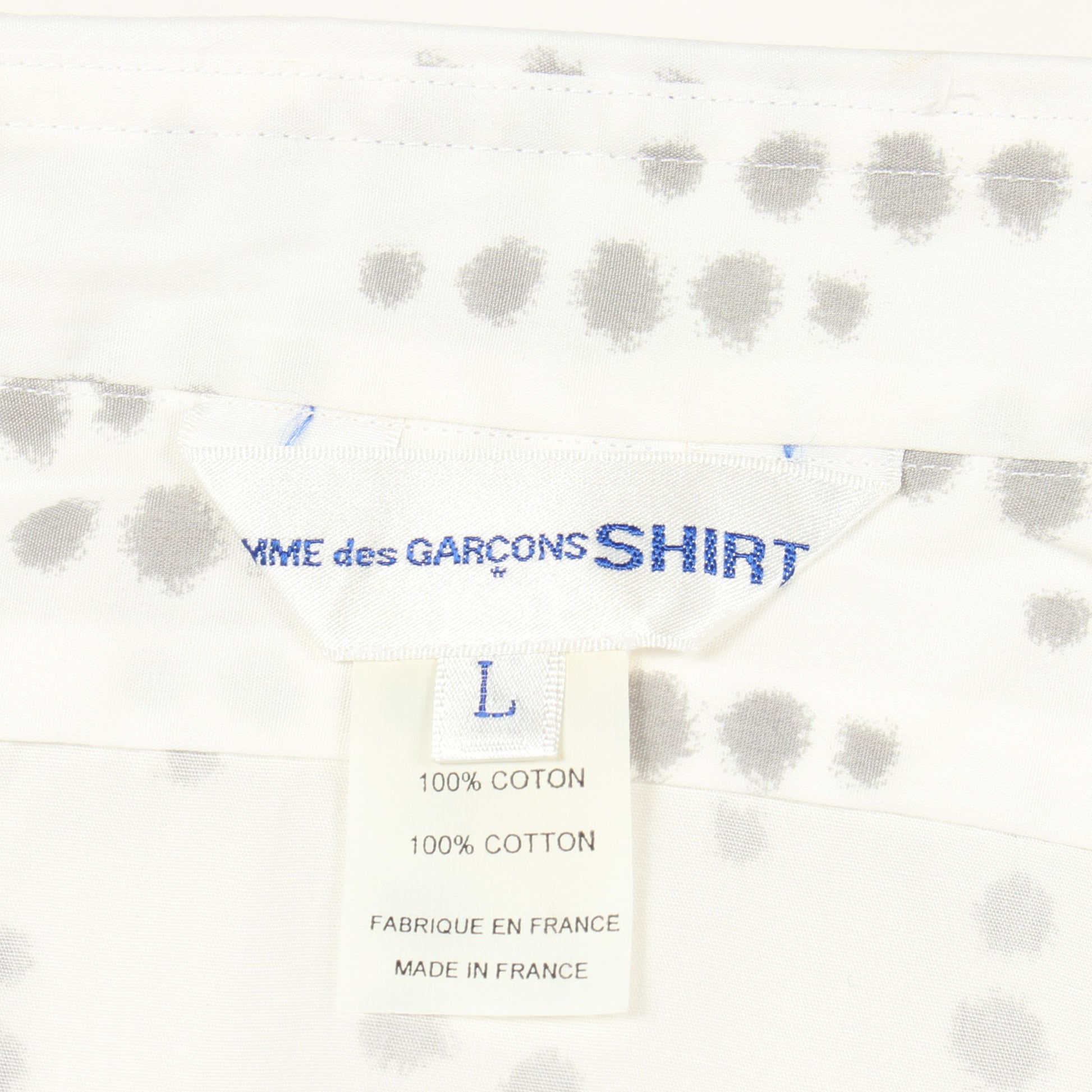 ドット 半袖 シャツ コットン ホワイト グレー コムデギャルソンシャツ トップス COMME des GARCONS SHIRT