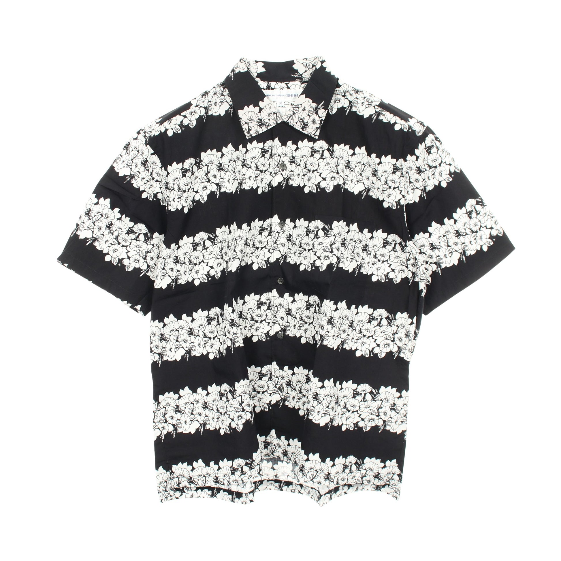 花柄 半袖 シャツ コットン ブラック ホワイト コムデギャルソンシャツ トップス COMME des GARCONS SHIRT