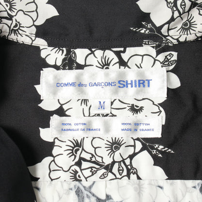 花柄 半袖 シャツ コットン ブラック ホワイト コムデギャルソンシャツ トップス COMME des GARCONS SHIRT