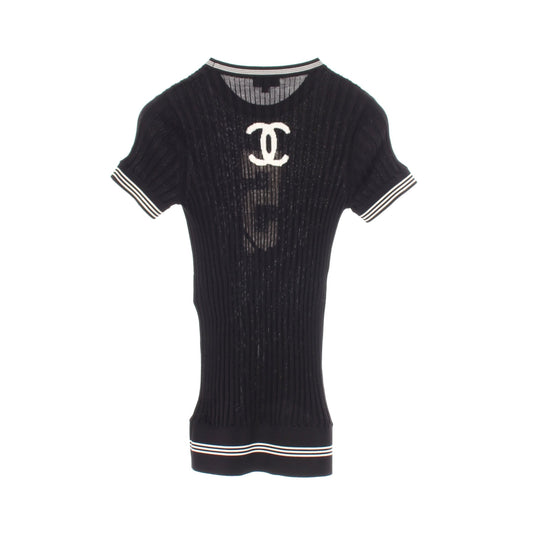 ココマーク 半袖 ニット シルク ブラック シャネル トップス CHANEL