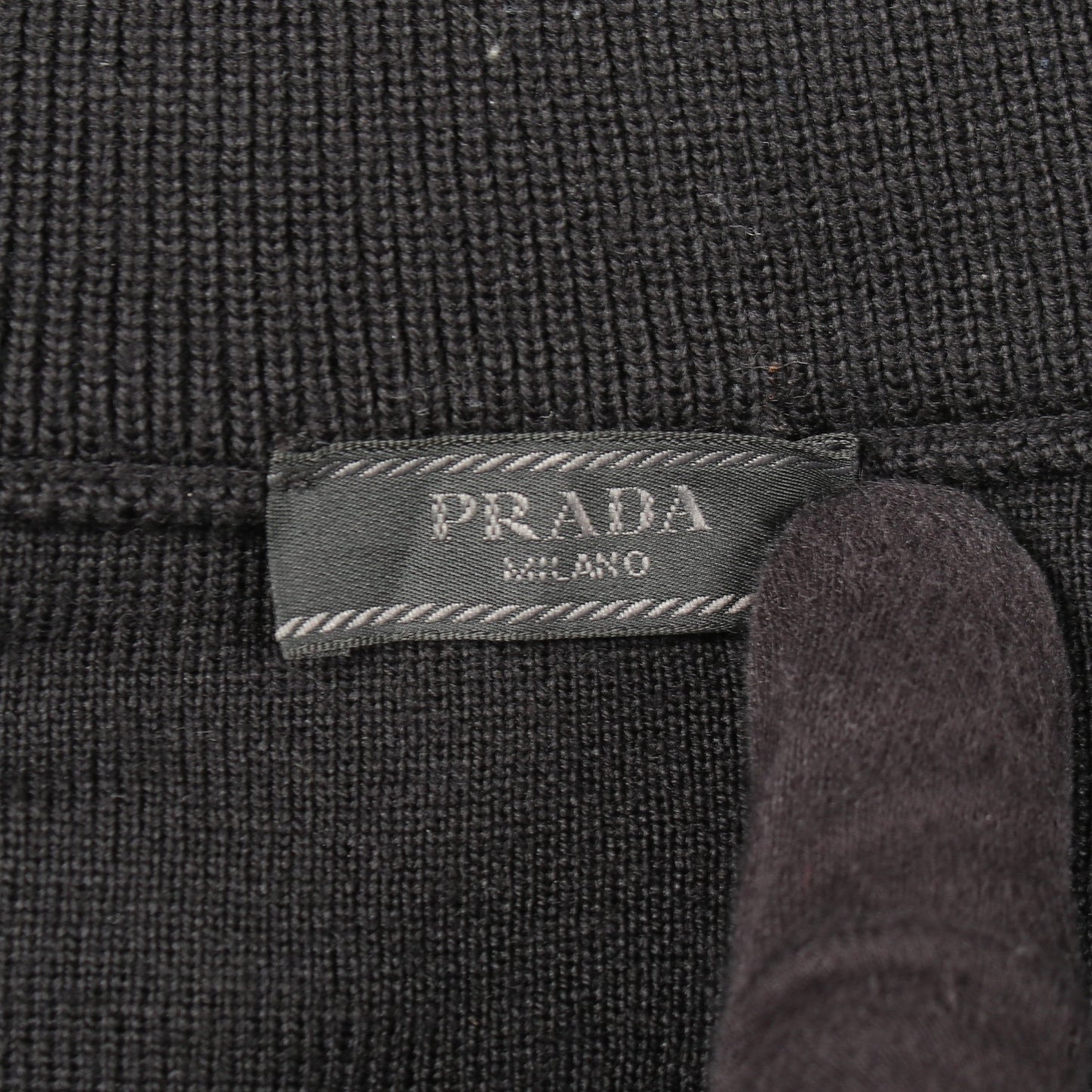 三角ロゴプレート 切替 フード付き ジャケット ウール ナイロン ブラック プラダ アウター PRADA