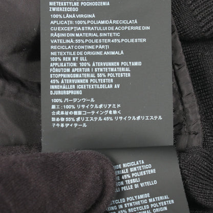 三角ロゴプレート 切替 フード付き ジャケット ウール ナイロン ブラック プラダ アウター PRADA
